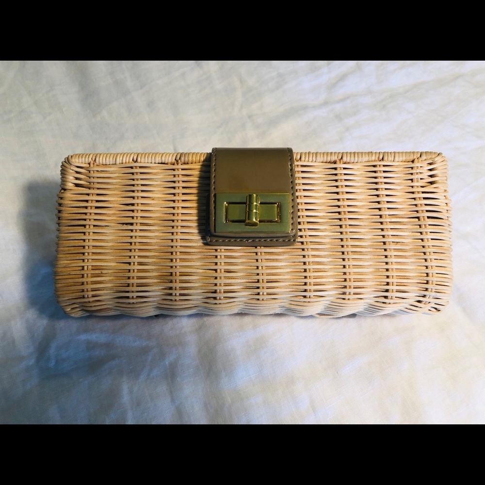 Jcrew wicker clutch